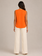 Savienne - Dames Blouse Met V-hals En Plooidetail