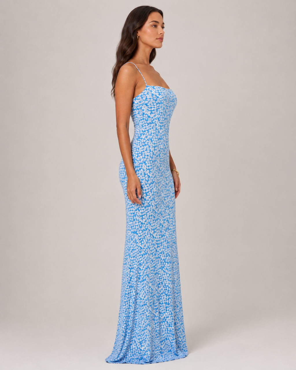 Linde - Dames Maxi-jurk met Bloemenprint en Spaghettibandjes