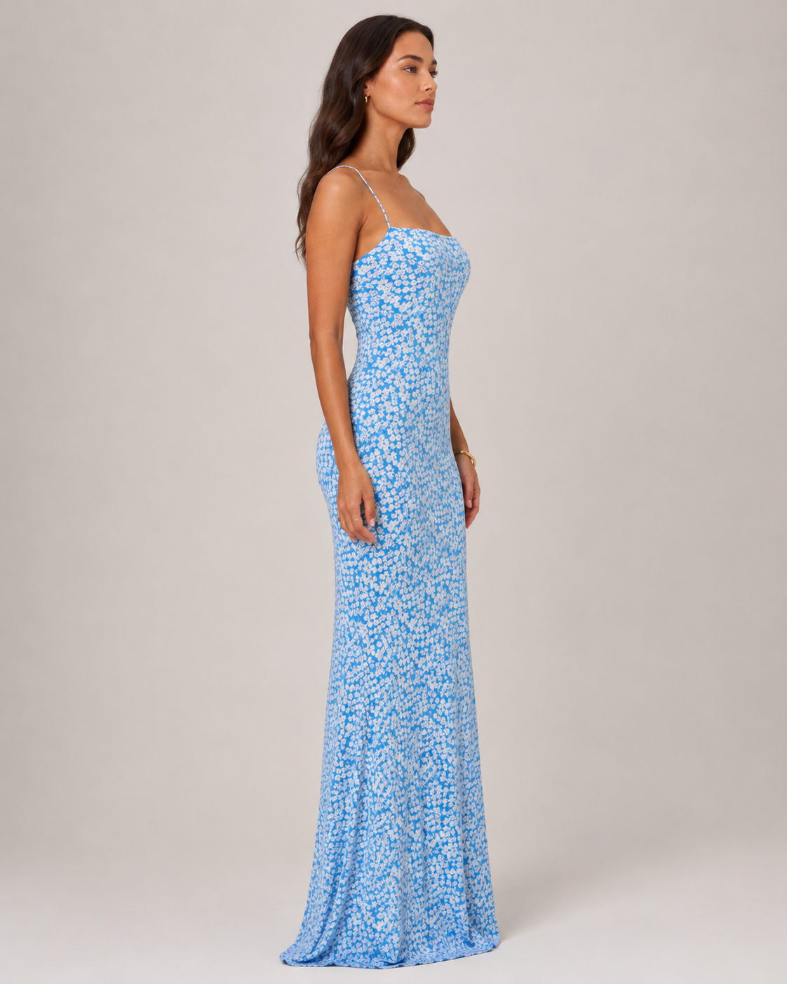 Linde - Dames Maxi-jurk met Bloemenprint en Spaghettibandjes