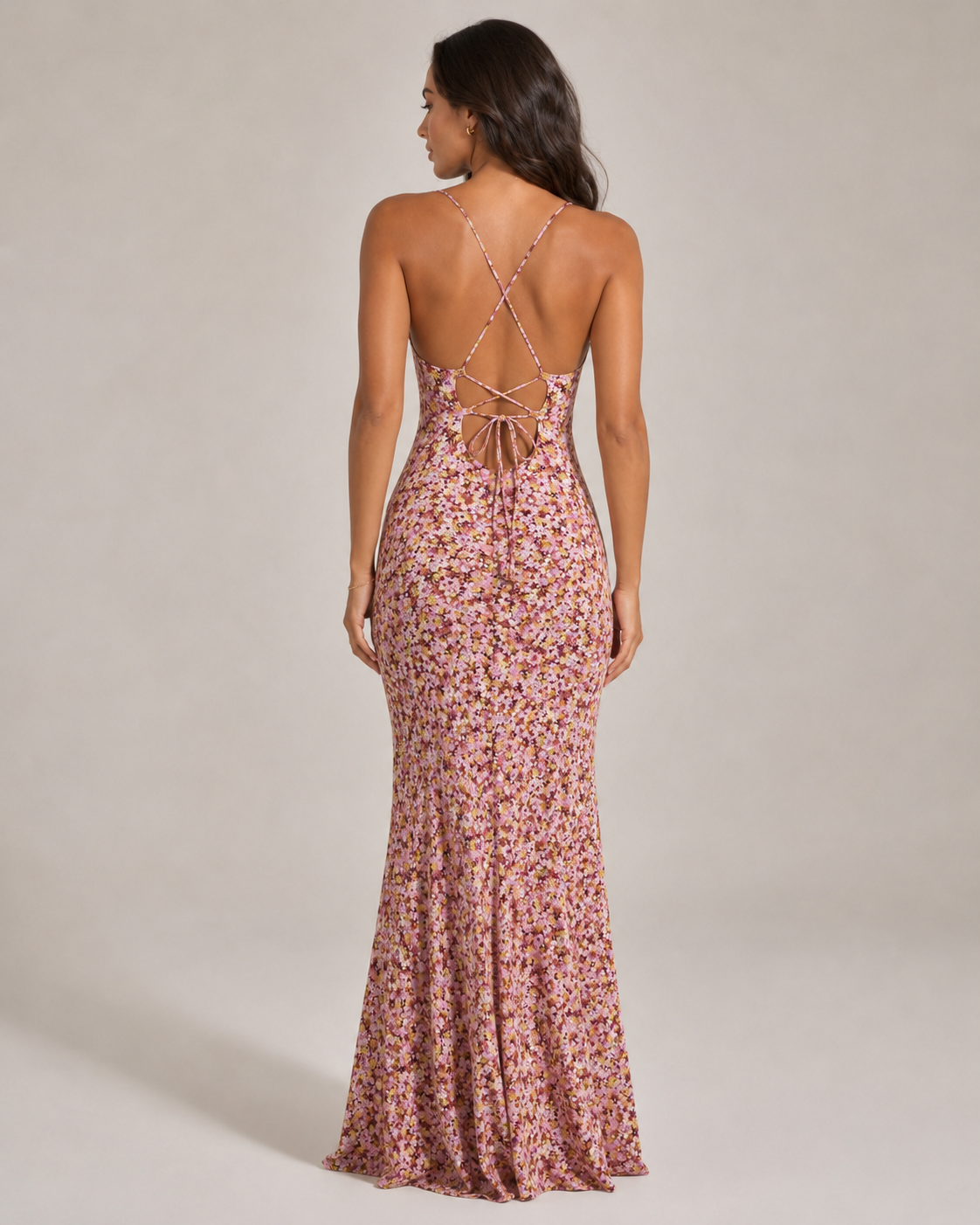 Linde - Dames Maxi-jurk met Bloemenprint en Spaghettibandjes