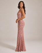 Linde - Dames Maxi-jurk met Bloemenprint en Spaghettibandjes