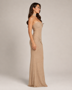 Lysanne - Beige Avondjurk Met Corsettop En Prinsessenmouwen