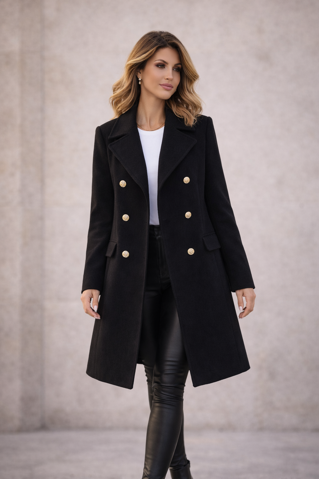 Danique Dames Mantel – Double-Breasted Mantel Met Binnenknoop