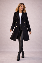 Danique Dames Mantel – Double-Breasted Mantel Met Binnenknoop