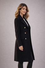 Danique Dames Mantel – Double-Breasted Mantel Met Binnenknoop