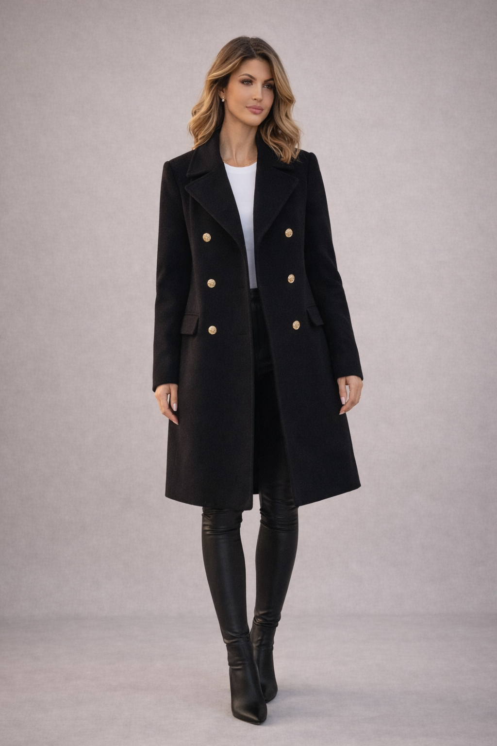 Danique Dames Mantel – Double-Breasted Mantel Met Binnenknoop