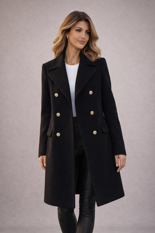 Danique Dames Mantel – Double-Breasted Mantel Met Binnenknoop