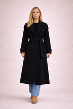 Livia Dames Trenchcoat – Lange Trenchcoat Met Epauletten