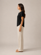 Soreana - Dames Top Met Knoopdetail En Fijne Structuur