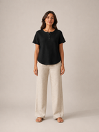 Soreana - Dames Top Met Knoopdetail En Fijne Structuur