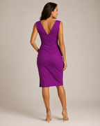 Manon - Gedrapeerde Midi-jurk Met V-hals En Split