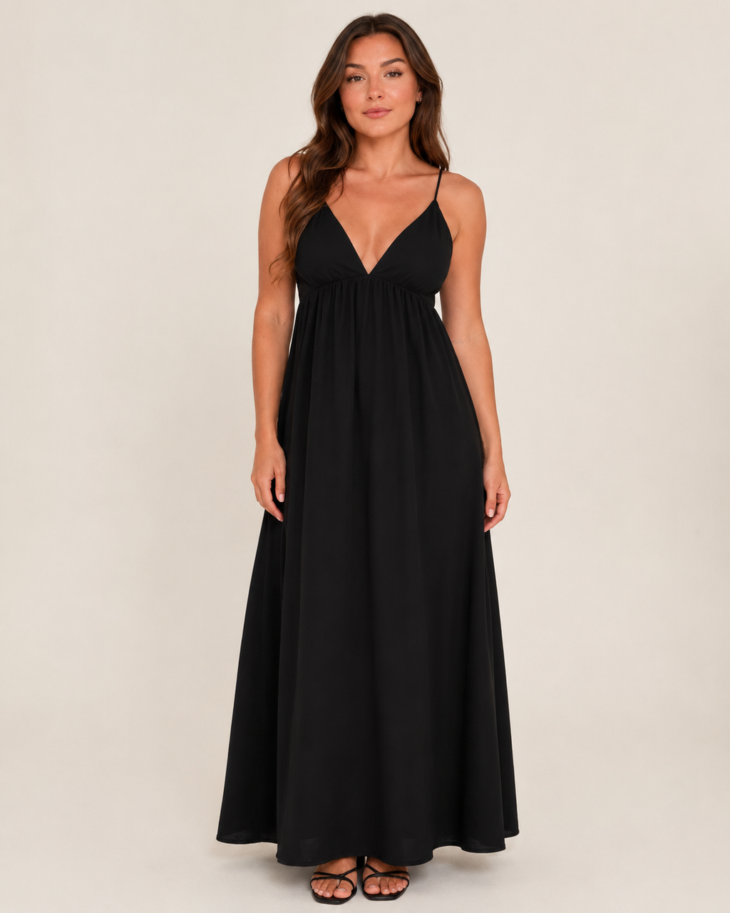 Isolde - Mouwloze Dames Midi-jurk Met Losvallende Taille
