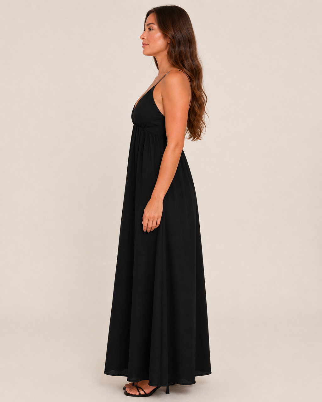 Isolde - Mouwloze Dames Midi-jurk Met Losvallende Taille