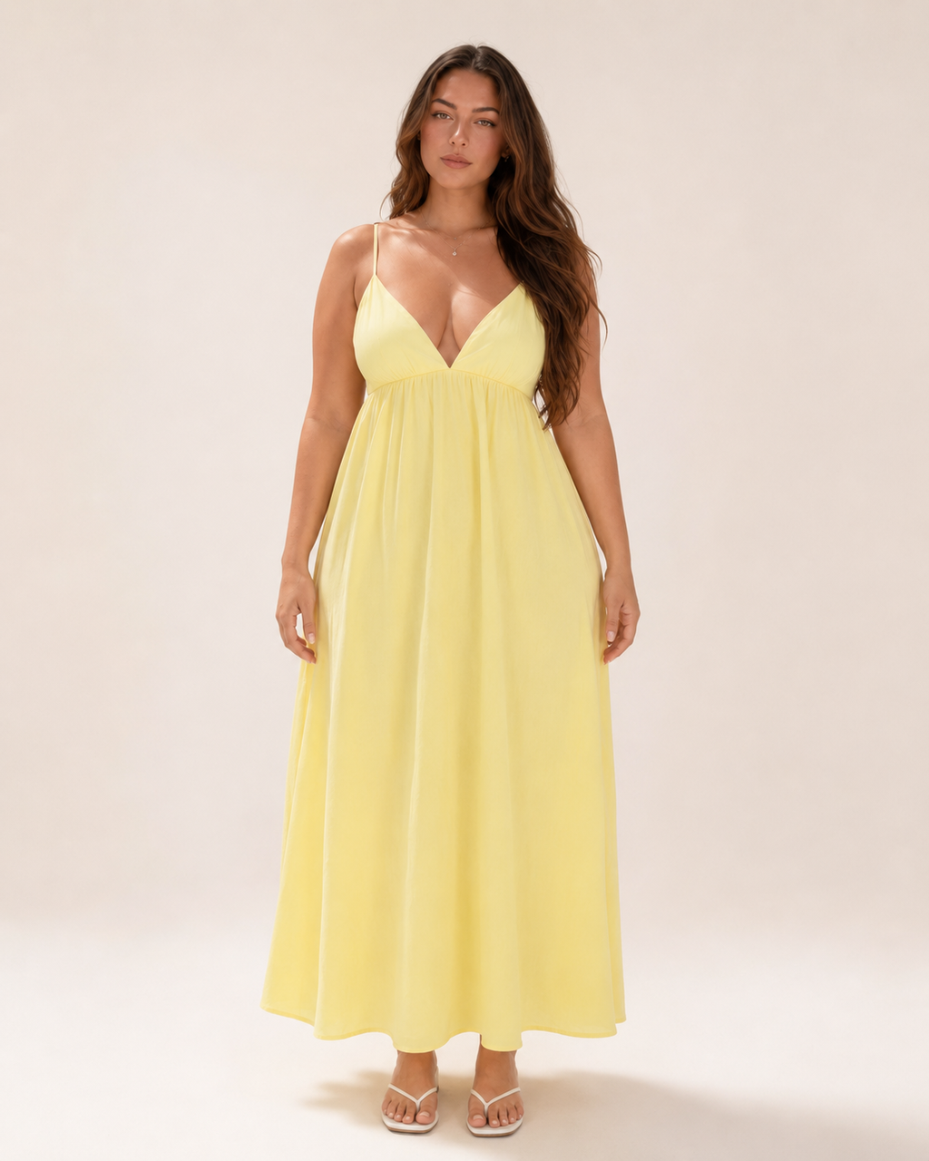 Isolde - Mouwloze Dames Midi-jurk Met Losvallende Taille