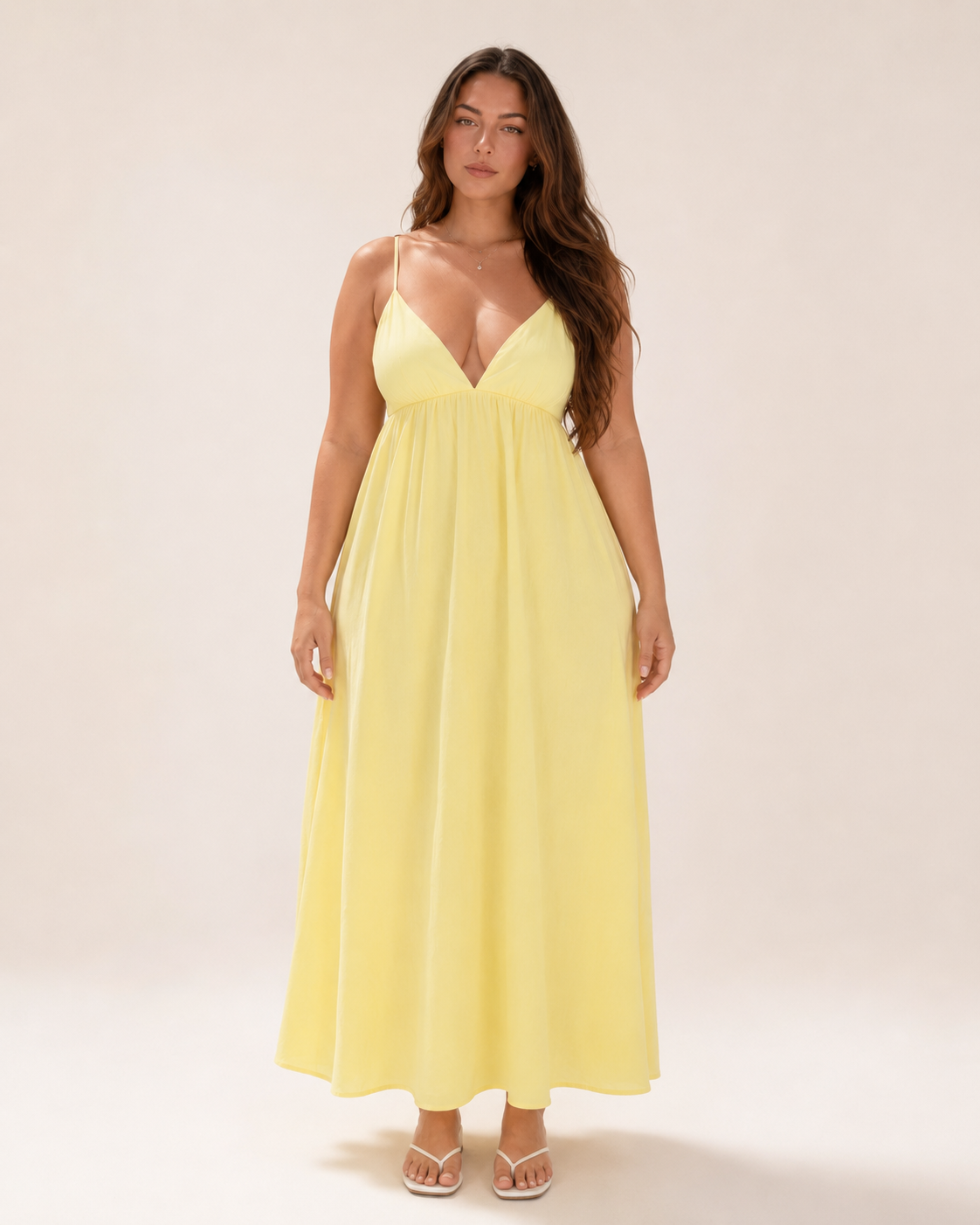 Isolde - Mouwloze Dames Midi-jurk Met Losvallende Taille
