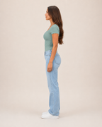 Ivara - Slim Fit Dames T-shirt Met U-hals