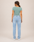 Ivara - Slim Fit Dames T-shirt Met U-hals
