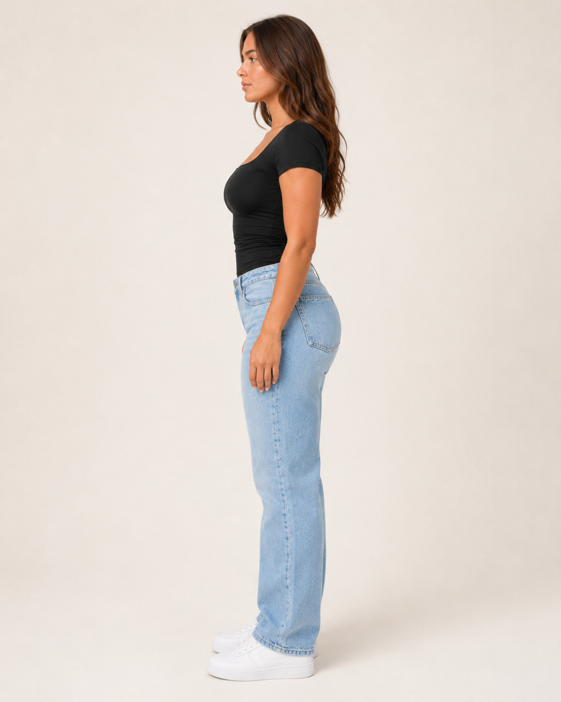 Ivara - Slim Fit Dames T-shirt Met U-hals