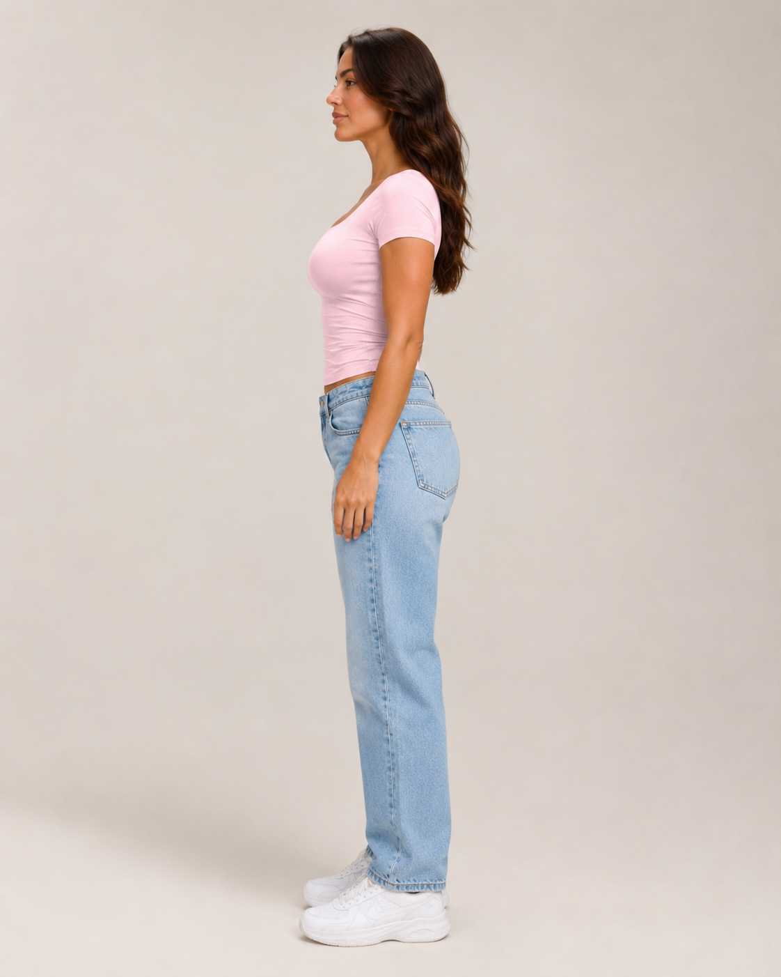 Ivara - Slim Fit Dames T-shirt Met U-hals