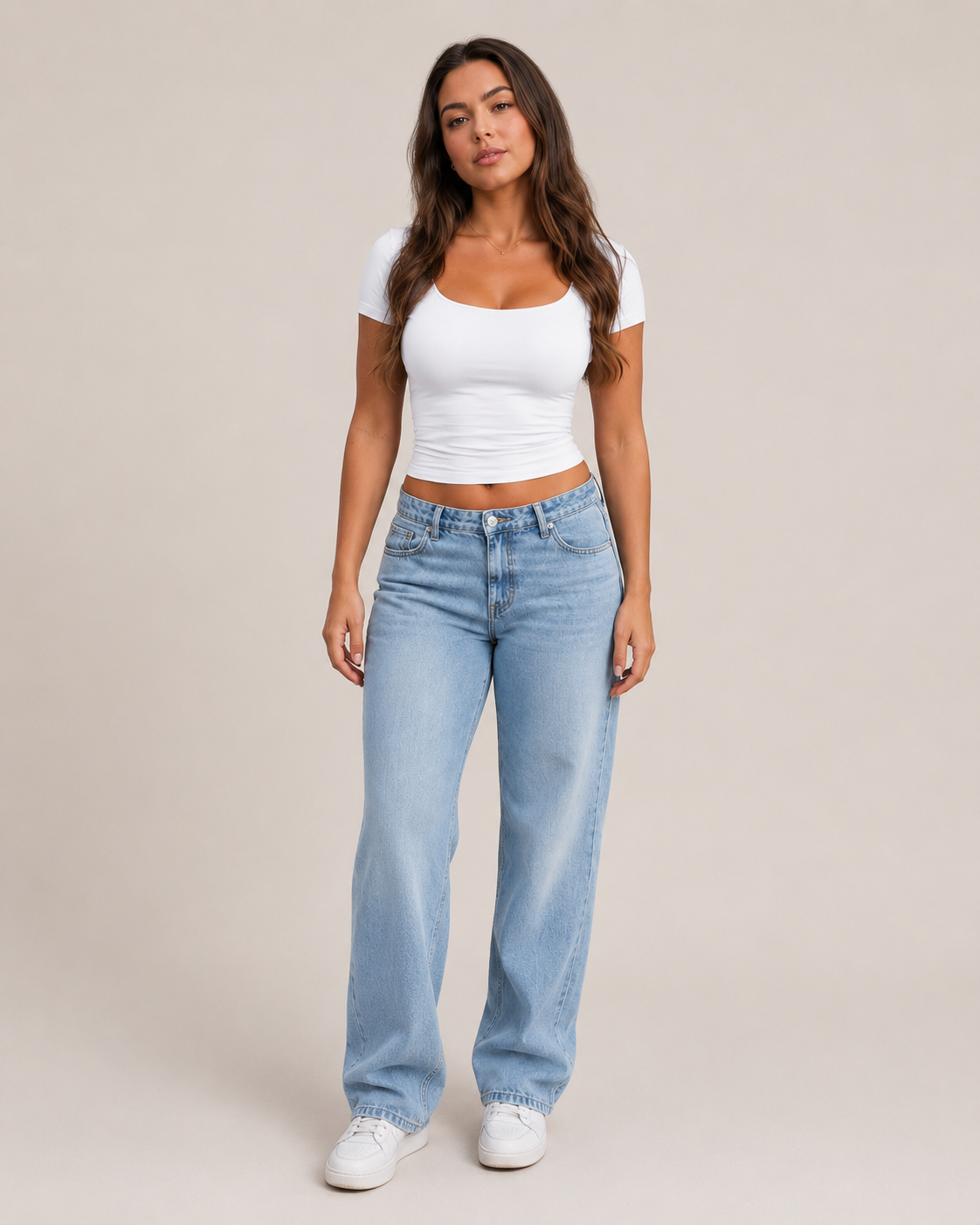 Ivara - Slim Fit Dames T-shirt Met U-hals