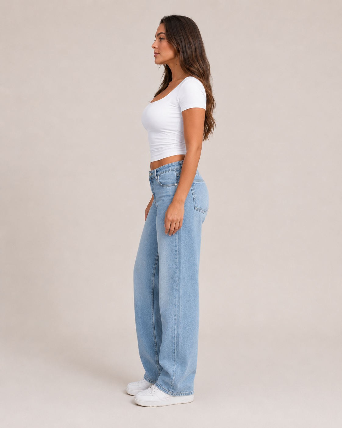 Ivara - Slim Fit Dames T-shirt Met U-hals