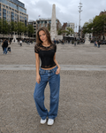 Ilena - Zwart Dames T-shirt Met Kanten Details