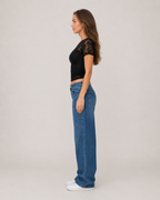 Ilena - Zwart Dames T-shirt Met Kanten Details
