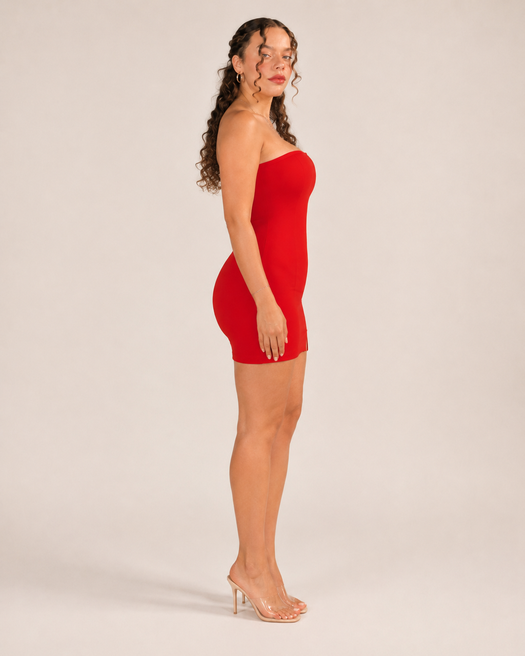 Imara - Strapless Mini-jurk Met Split Aan De Voorkant