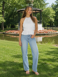 Isaline - Haltertop Met Open Rug En Strikdetail