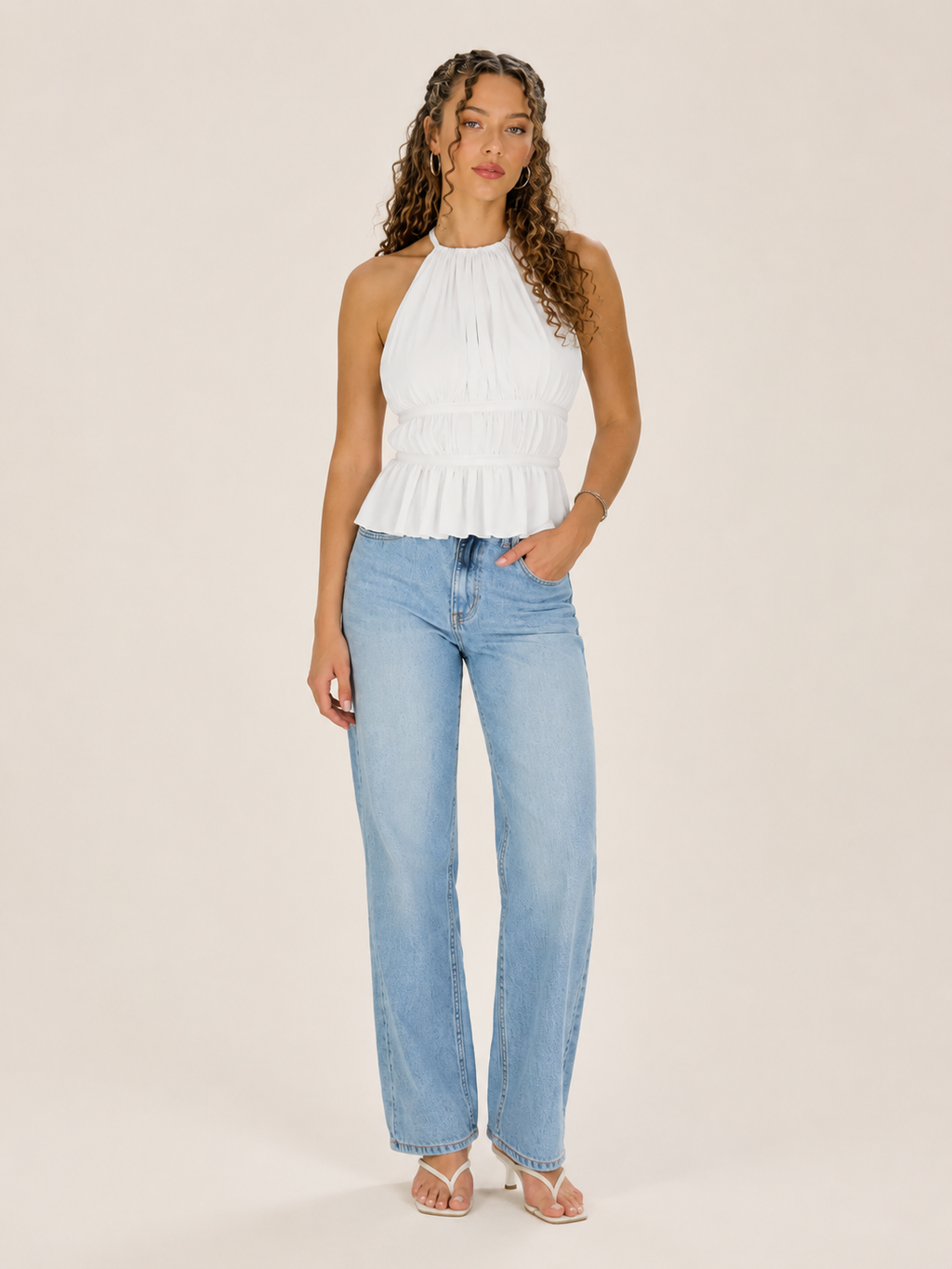 Isaline - Haltertop Met Open Rug En Strikdetail