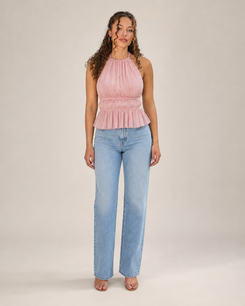 Isaline - Haltertop Met Open Rug En Strikdetail
