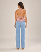 Isaline - Haltertop Met Open Rug En Strikdetail