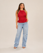 Isaline - Haltertop Met Open Rug En Strikdetail