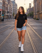 Julina - Basic T-shirt Met Hartdetail En Ronde Hals