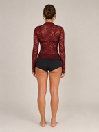 Jalou - Kanten Blouse Met Lange Mouwen En Bloemmotief