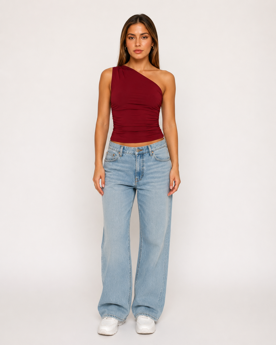 Jacinda - One-Shoulder Top Met Gedraaid Detail