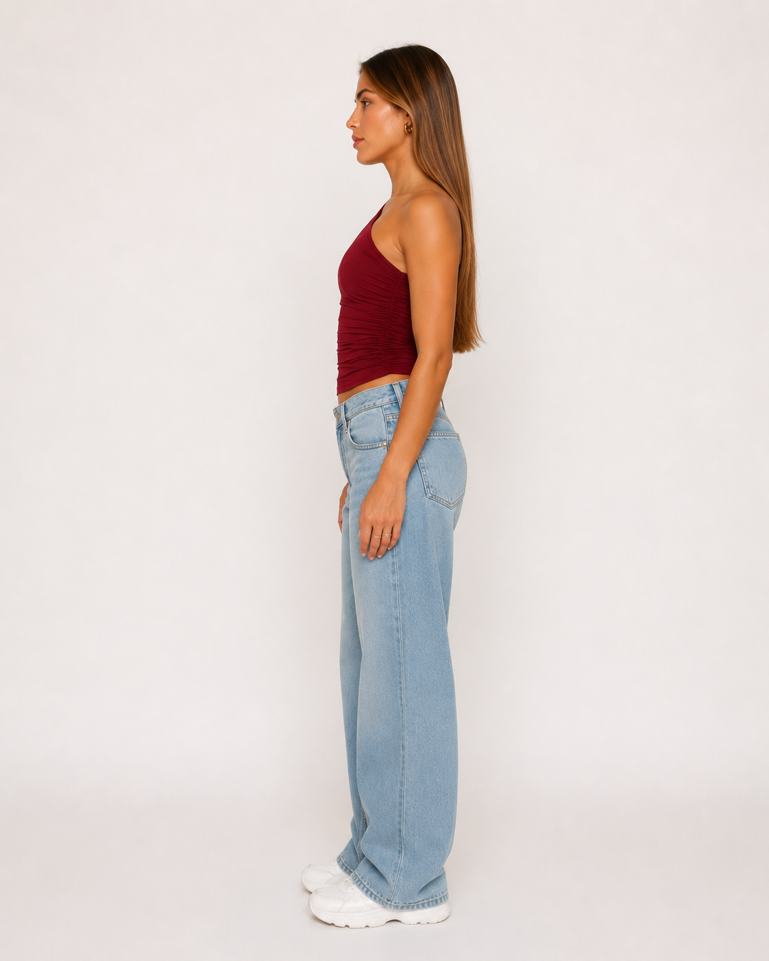 Jacinda - One-Shoulder Top Met Gedraaid Detail