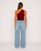 Jacinda - One-Shoulder Top Met Gedraaid Detail