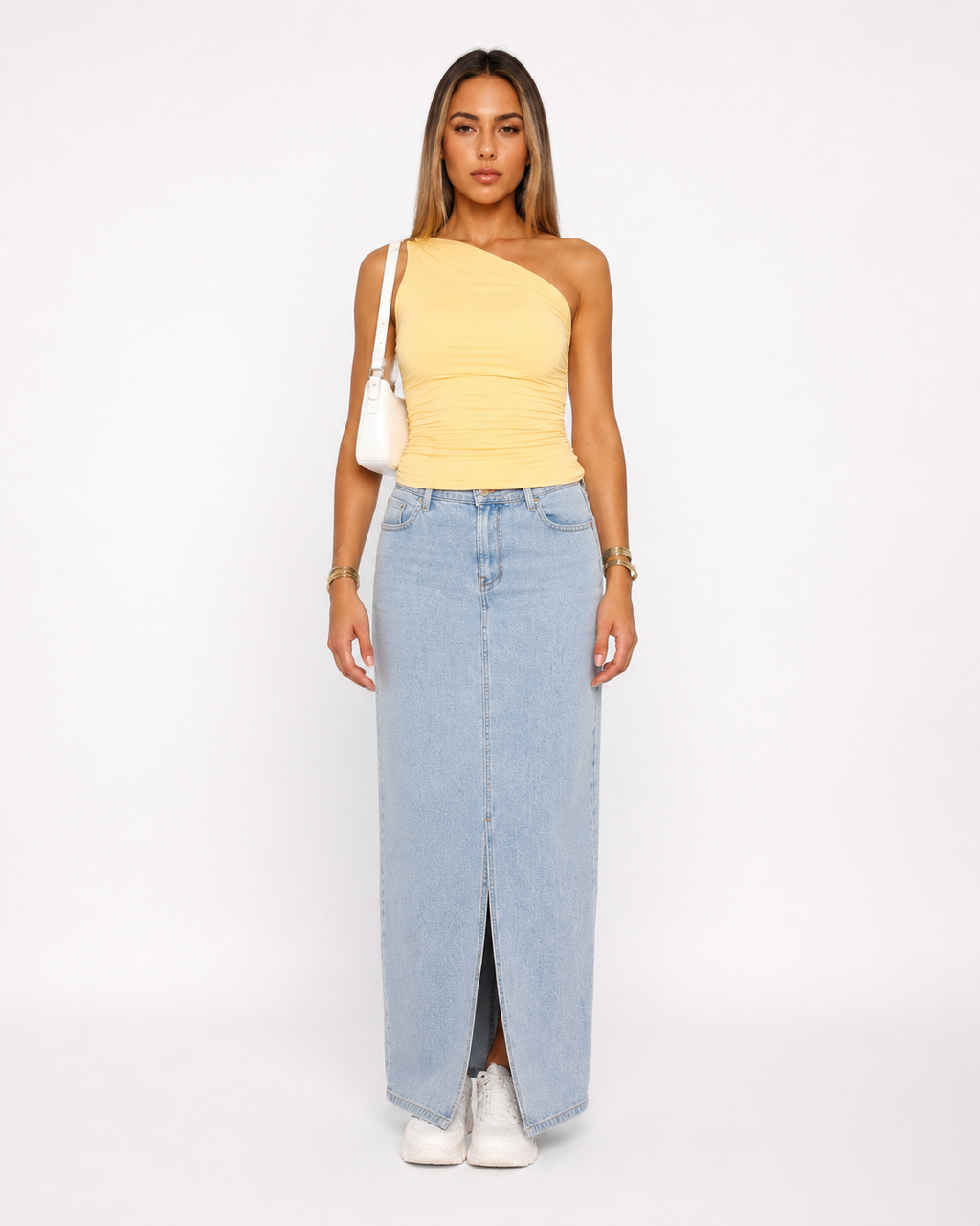 Jacinda - One-Shoulder Top Met Gedraaid Detail