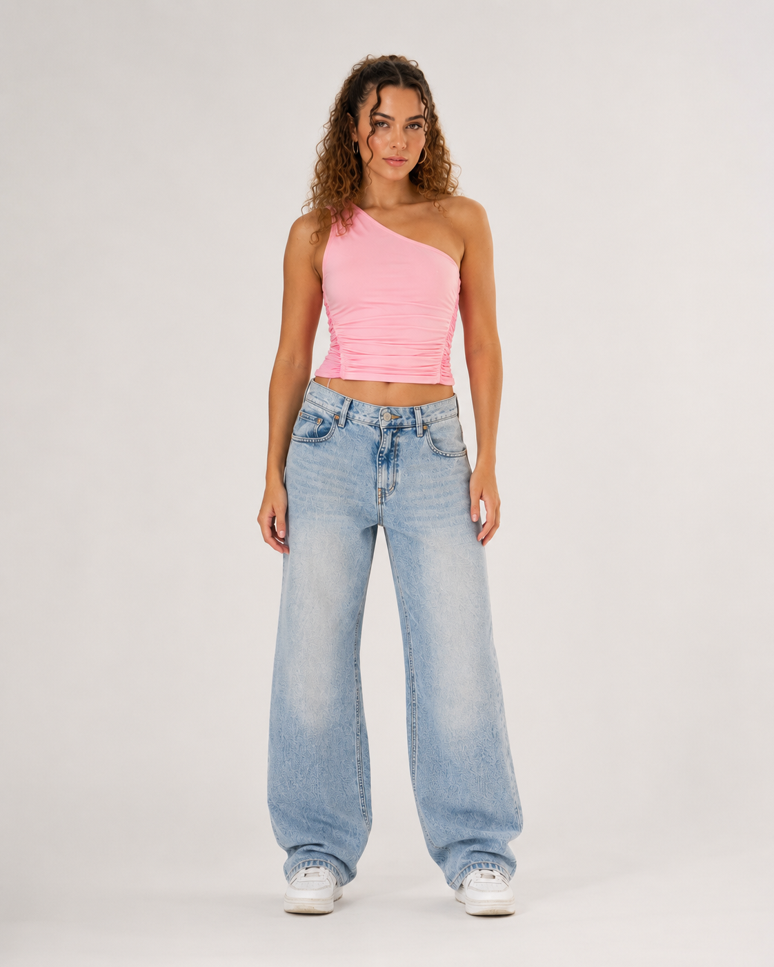 Jacinda - One-Shoulder Top Met Gedraaid Detail