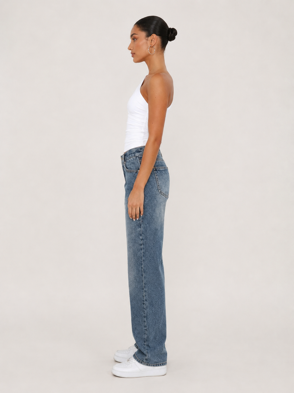 Jacinda - One-Shoulder Top Met Gedraaid Detail
