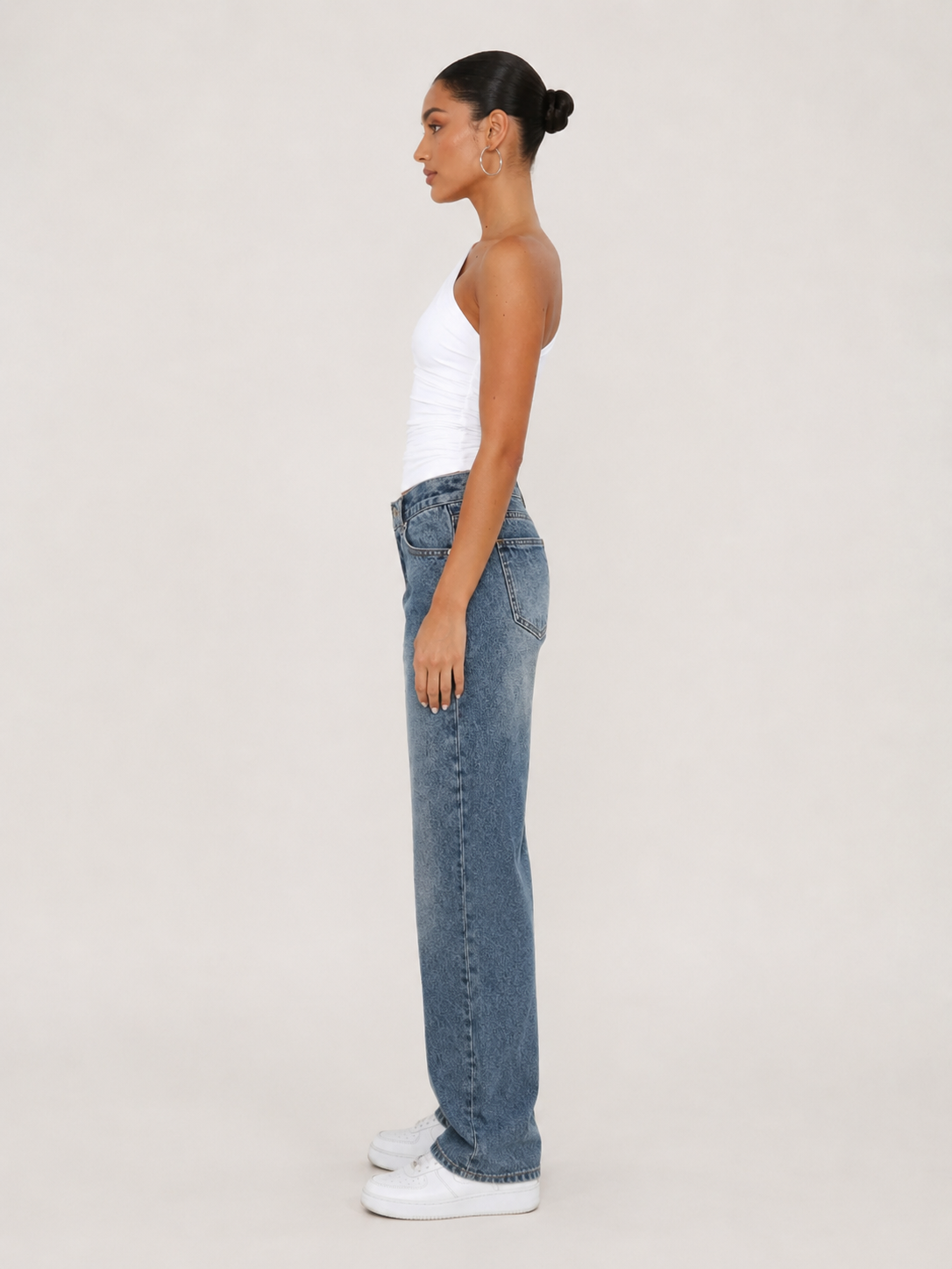 Jacinda - One-Shoulder Top Met Gedraaid Detail