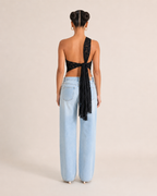 Janira - Kanten One-Shoulder Top Met Asymmetrische Halslijn