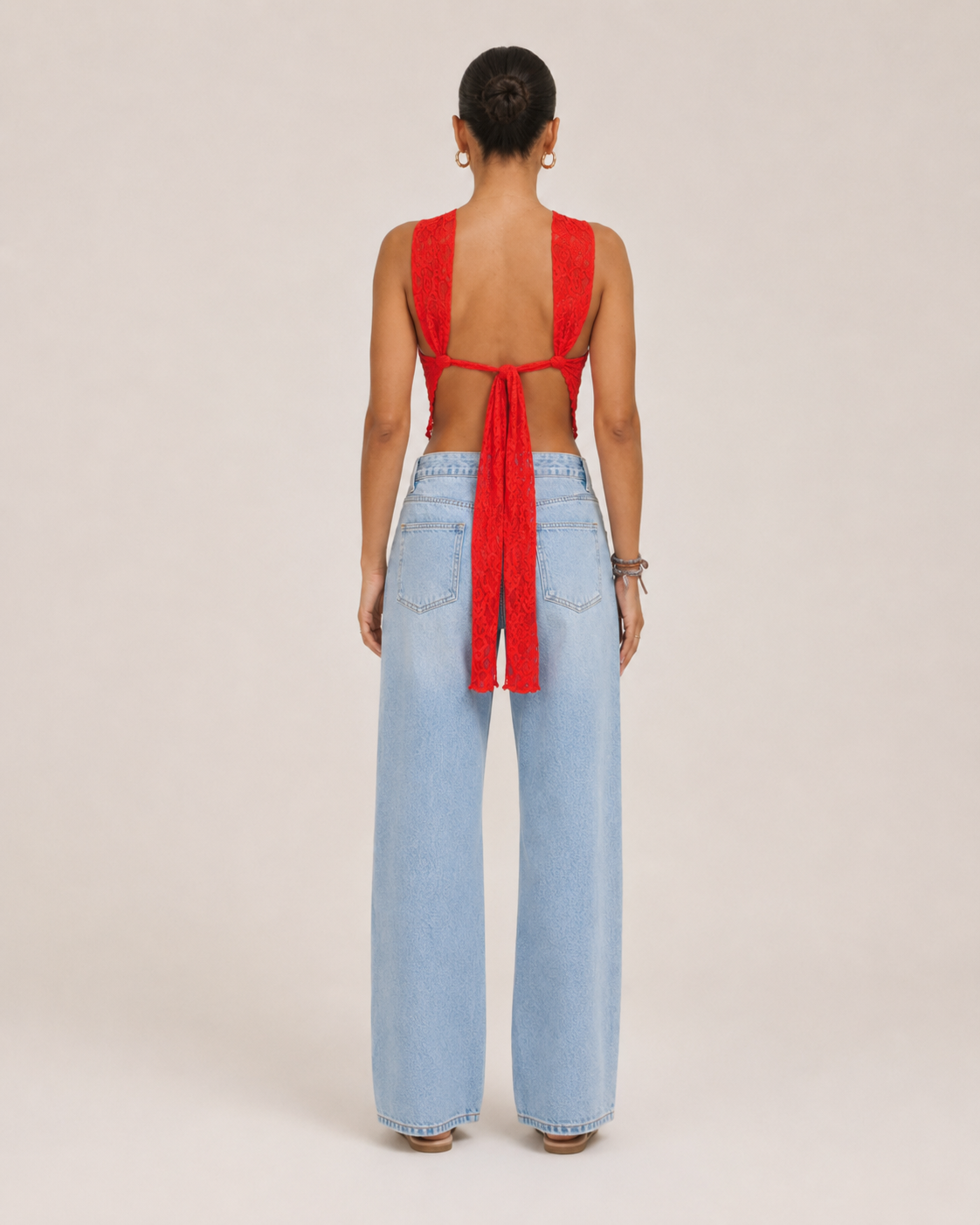 Janira - Kanten One-Shoulder Top Met Asymmetrische Halslijn