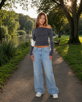 Jadira - Dames Top Met Asymmetrische Halslijn En Lange Mouwen
