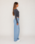 Jadira - Dames Top Met Asymmetrische Halslijn En Lange Mouwen