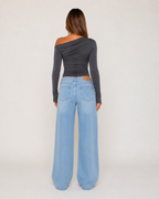 Jadira - Dames Top Met Asymmetrische Halslijn En Lange Mouwen