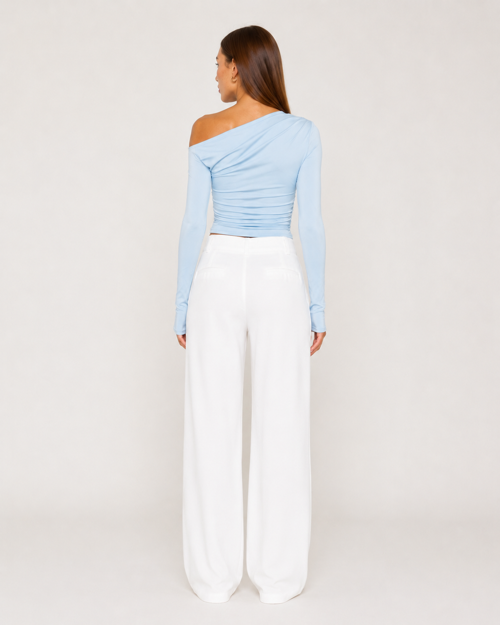 Jadira - Dames Top Met Asymmetrische Halslijn En Lange Mouwen