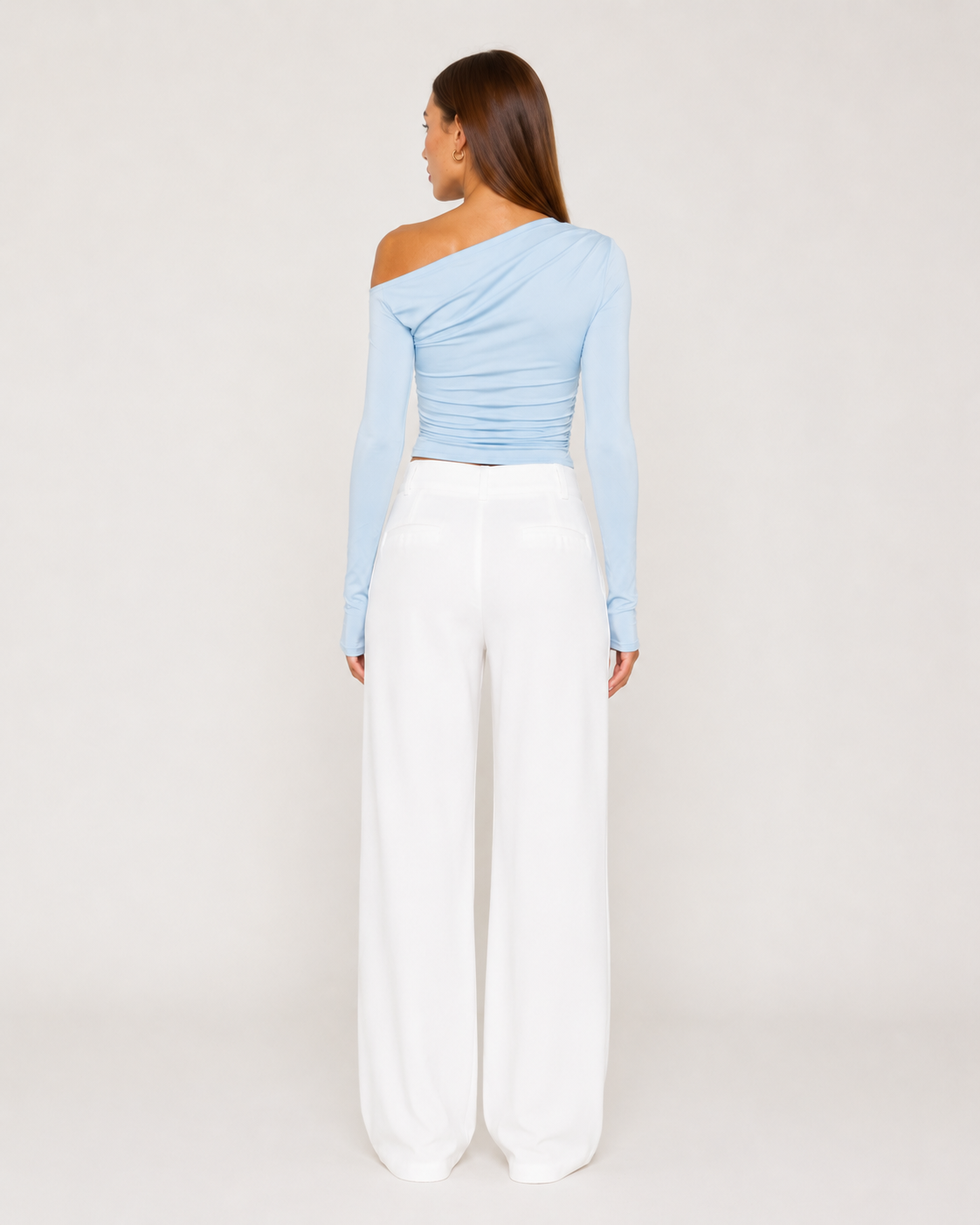 Jadira - Dames Top Met Asymmetrische Halslijn En Lange Mouwen