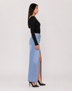 Jadira - Dames Top Met Asymmetrische Halslijn En Lange Mouwen